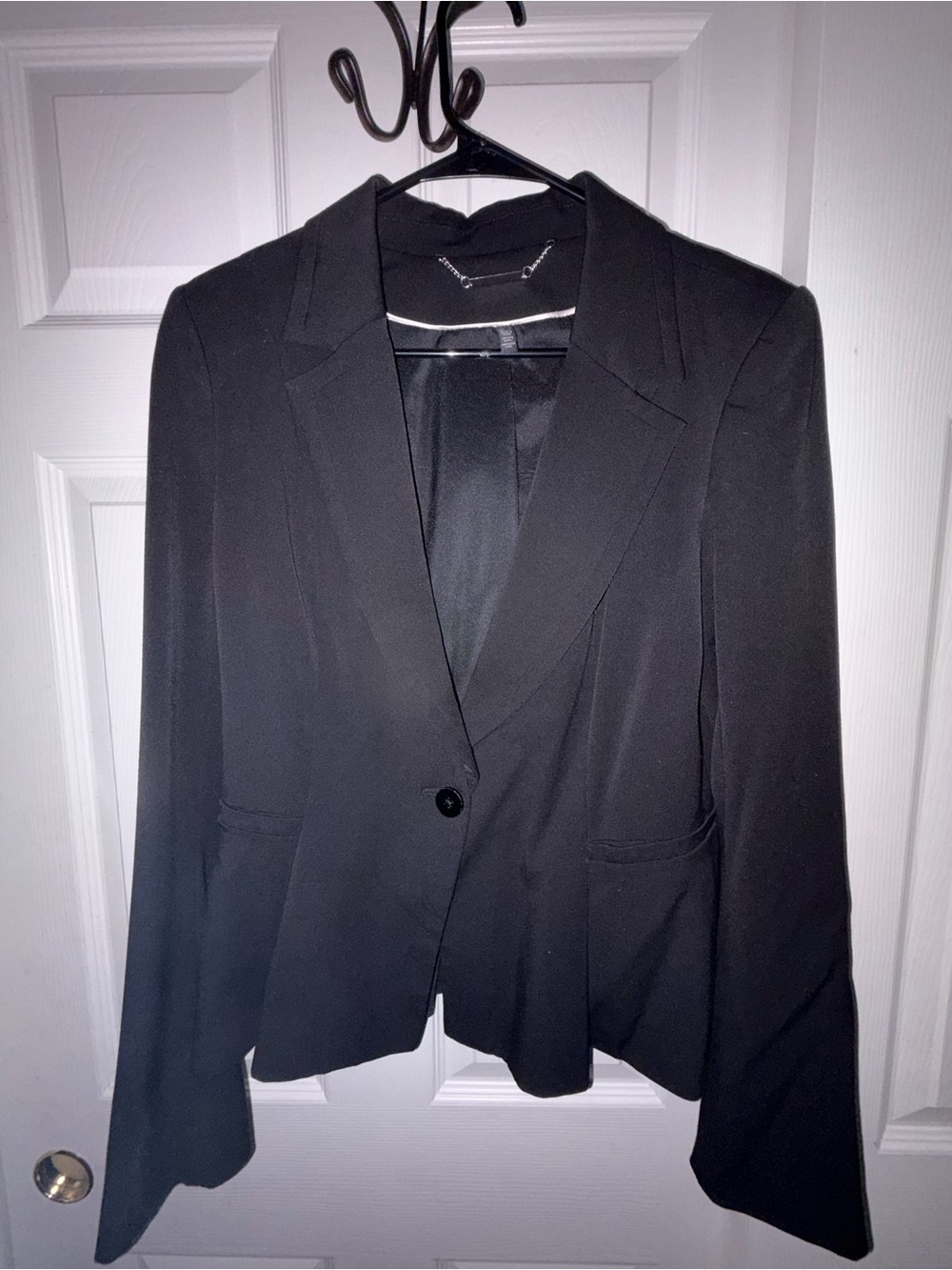 White House Black Market Black Tailored Single-Button Blazer